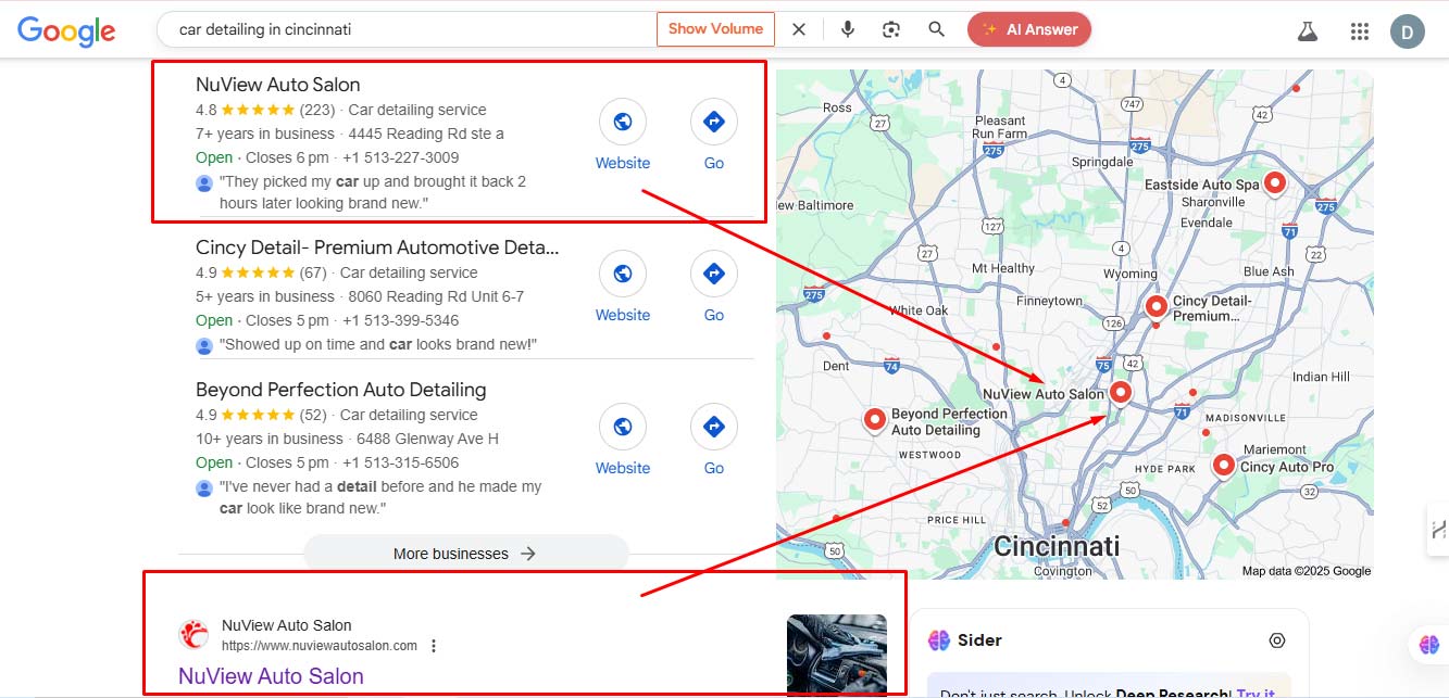 مراتب نوفيو أوتو صالون في حزمة الخرائط المحلية على جوجل
