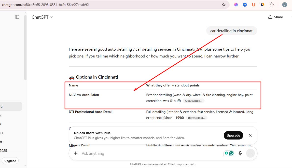 تفاصيل دراسة حالة تحسين محركات البحث لنوفيو أوتو صالون